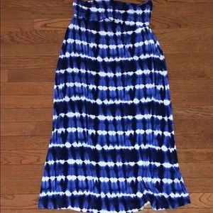 Maxi skirt sz Missy M. Purple/blue, white, black